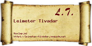 Leimeter Tivadar névjegykártya